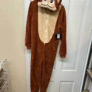 Kids zip up monkey onesie